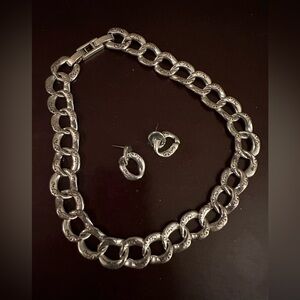 BRIGHTON Necklace and earrings 
925 Silver. 
17”-18” in length.